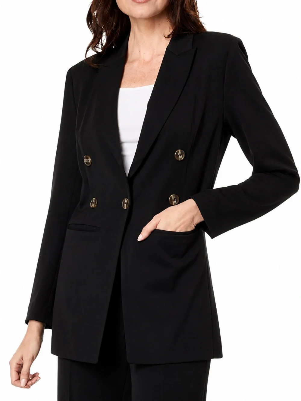NWT NIC+ZOE The Avenue Blazer Black Tailored Stretch Jacket Size 12